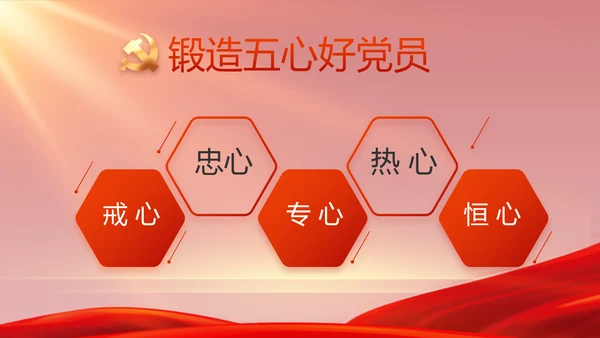 红色党史学习教育工作总结动态PPT