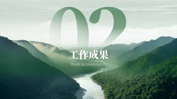 绿色新能源风格汇报总结PPT模板