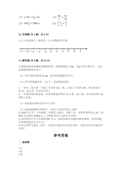 北京版六年级下册数学期末测试卷带答案（达标题）.docx