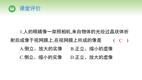2024-2025学年人教版物理八年级上册5.4 眼睛和眼镜课件（24页ppt）
