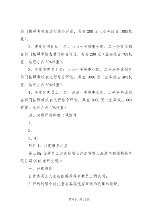 公司年度优秀员工及优秀部门的评选标准.docx