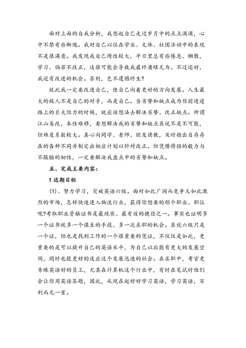 大学生职业生涯规划计算机专业