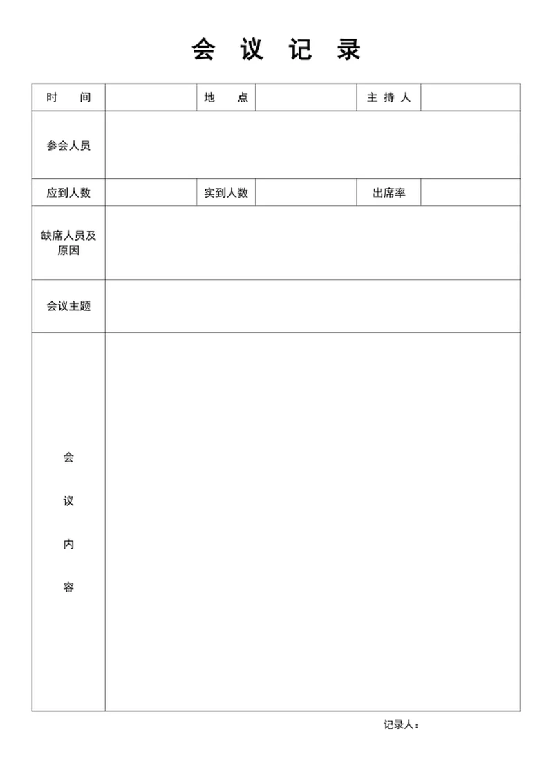 会议记录表