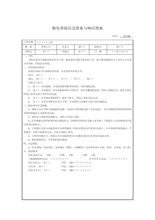 上海最新最全综合施工现场应急全新预案