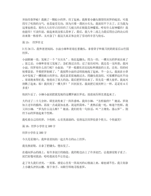 去山上挖笋作文500字