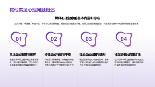 紫色3D渲染风心理健康知识分享PPT模板