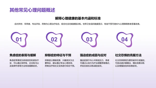 紫色3D渲染风心理健康知识分享PPT模板