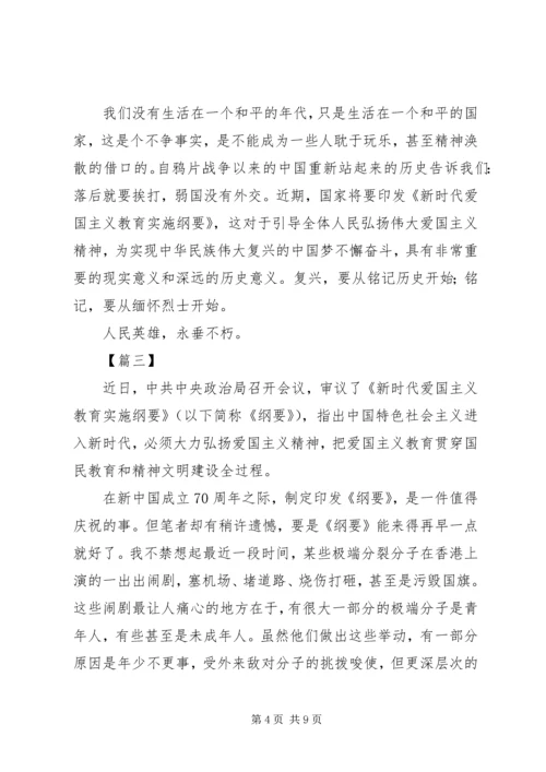 学习《新时代爱国主义教育实施纲要》有感5篇.docx