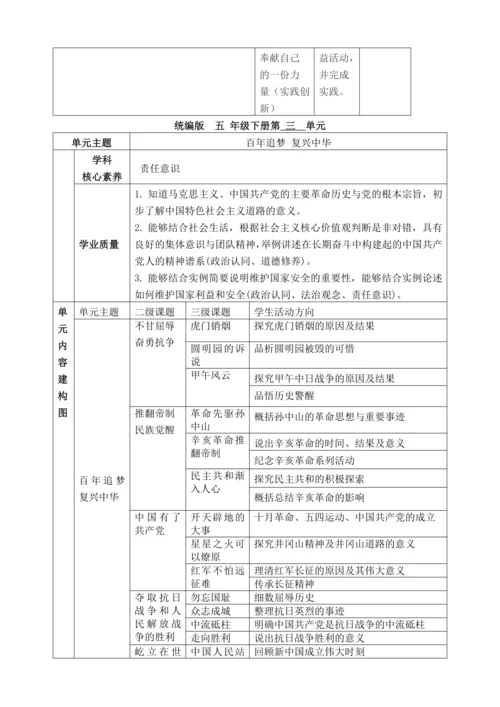 统编版道德与法治五年级下册全书单元课时备课教案