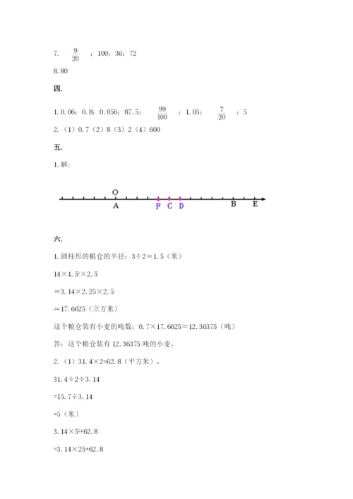 小学六年级数学毕业试题及参考答案【能力提升】.docx