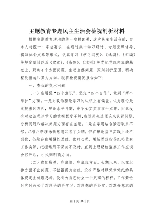 主题教育专题民主生活会检视剖析材料 (2).docx