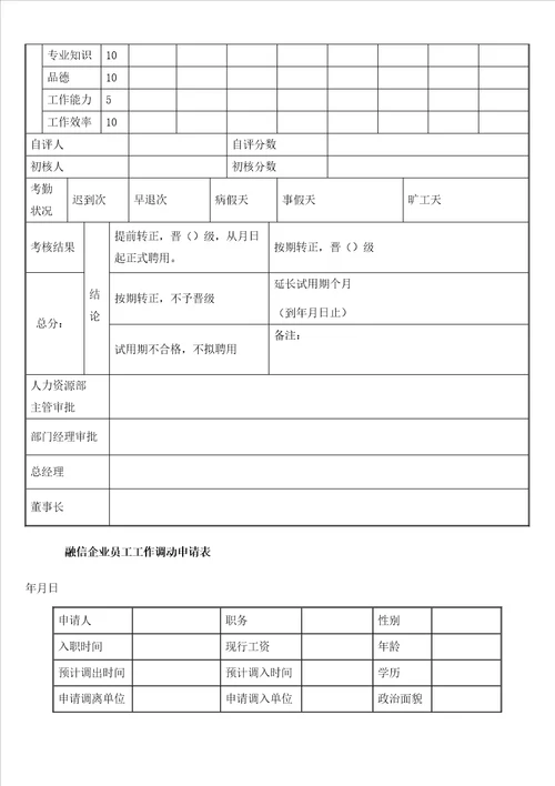 公司表格模板大全DOC37