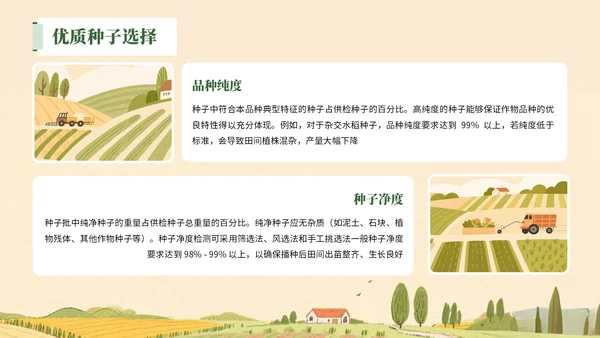 绿色插画风格提升农业技术+助力丰产丰收PPT模板
