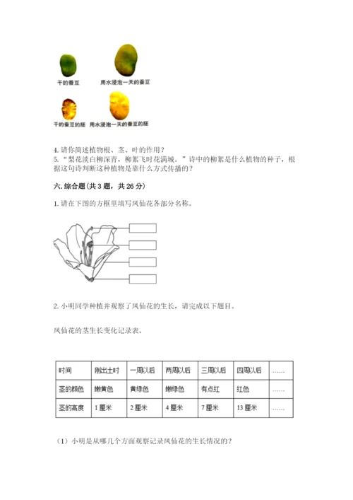 教科版科学四年级下册第一单元《植物的生长变化》测试卷【轻巧夺冠】.docx