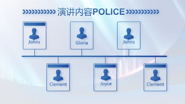蓝色大气公安局工作汇报动态PPT
