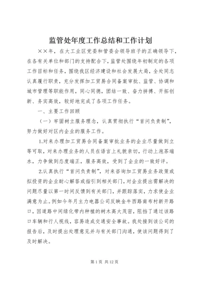 监管处年度工作总结和工作计划 (4).docx