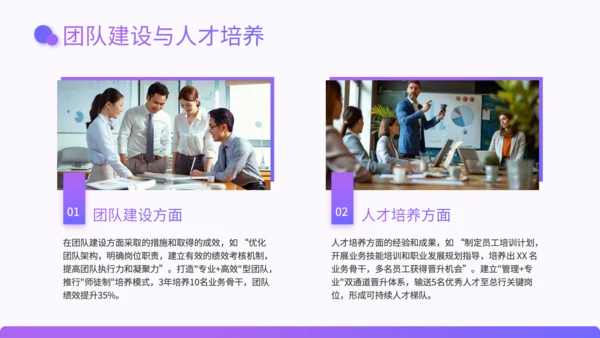 紫色渐变风银行行长竞聘述职PPT