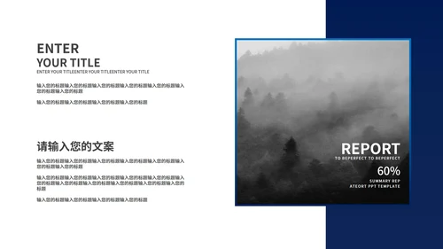 蓝色简约大气季度总结PPT模板