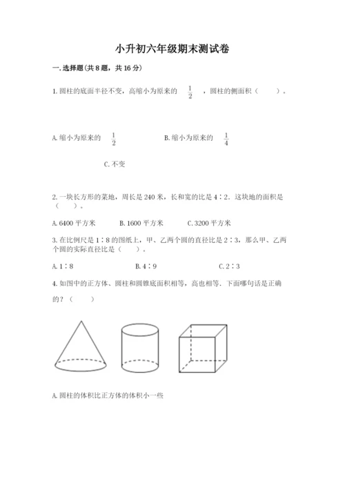 小升初六年级期末测试卷（a卷）.docx