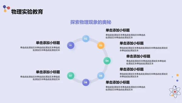 蓝色插画风科学实验PPT模板