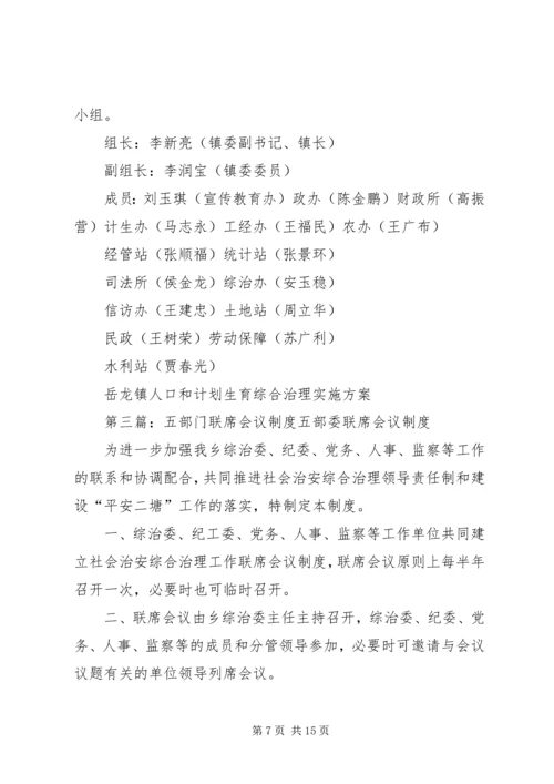 五龙乡人口和计划生育综合治理部门联席会议制度.docx