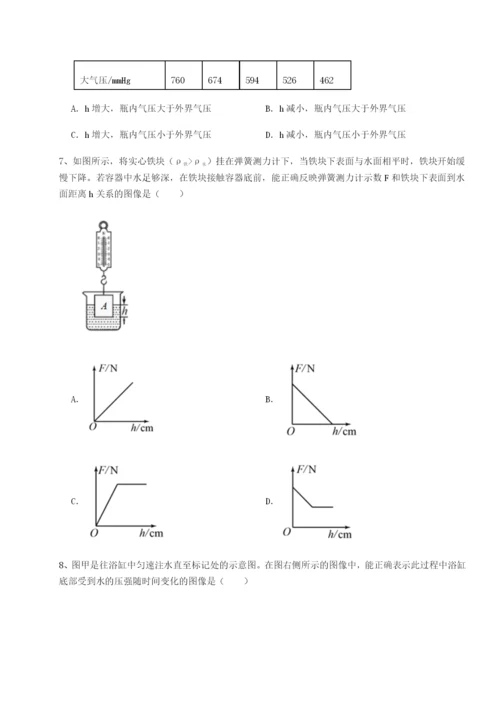小卷练透陕西延安市实验中学物理八年级下册期末考试专题攻克试题（含答案解析版）.docx