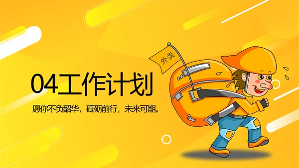 橙色大气外卖述职报告动态PPT模板