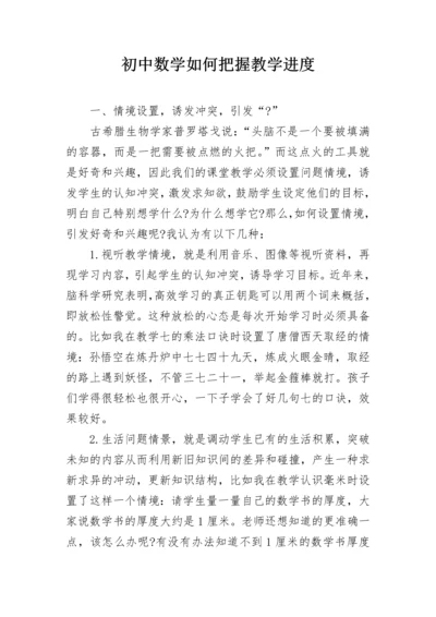 初中数学如何把握教学进度.docx