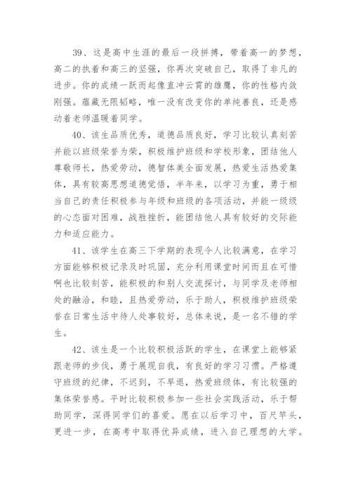 高三毕业班主任评语.docx