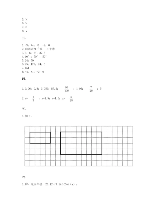 小学六年级数学毕业试题【达标题】.docx