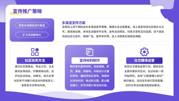 紫色3D立体风全民爱牙日社区义诊活动PPT模板