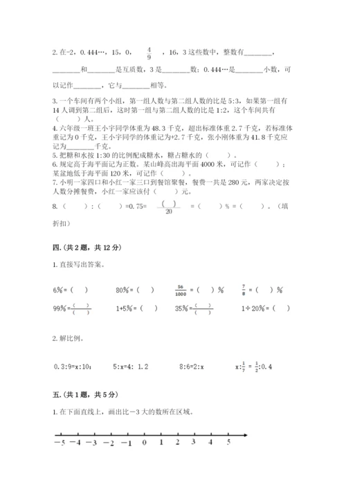 小学六年级下册数学摸底考试题带答案（突破训练）.docx