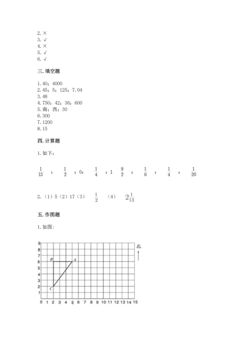 人教版六年级上册数学期中测试卷及答案（全优）.docx