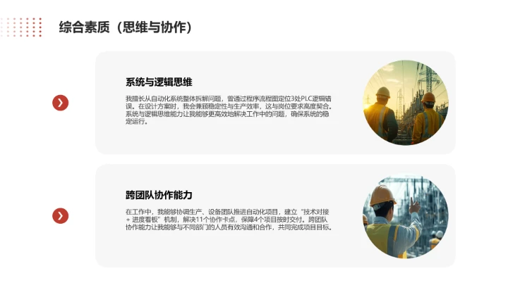 电气工程和自动化专业大学生求职个人能力综合展示职业生涯规划