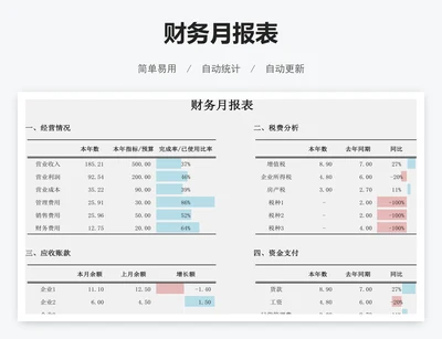 财务月报表