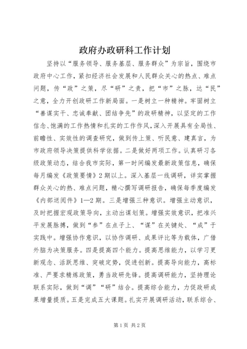 政府办政研科工作计划.docx
