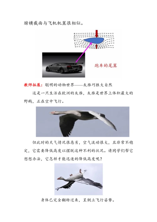 人教版物理八年级下册《流体压强与流速的关系》教案