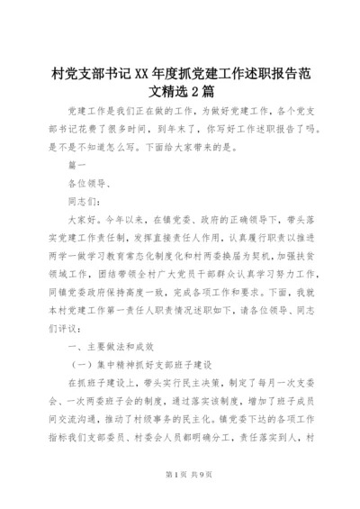 村党支部书记某年度抓党建工作述职报告范文精选2篇.docx