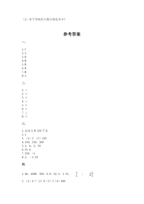 人教版数学六年级下册试题期末模拟检测卷【原创题】.docx