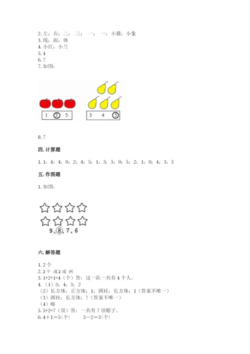 人教版一年级上册数学期中测试卷【易错题】.docx