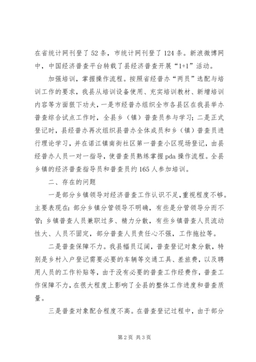 县经济普查近阶段工作汇报.docx