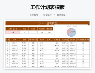 工作计划表模版