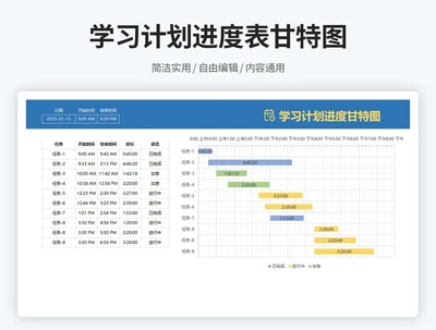 学习计划进度甘特图