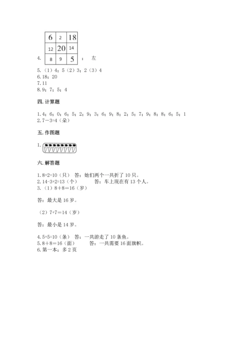 人教版小学一年级上册数学期末测试卷可打印.docx