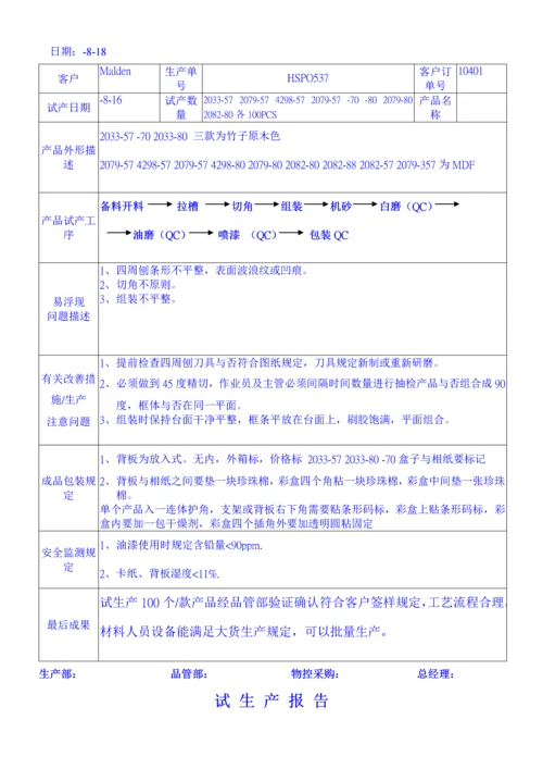 木业标准工艺公司试生产报告.docx