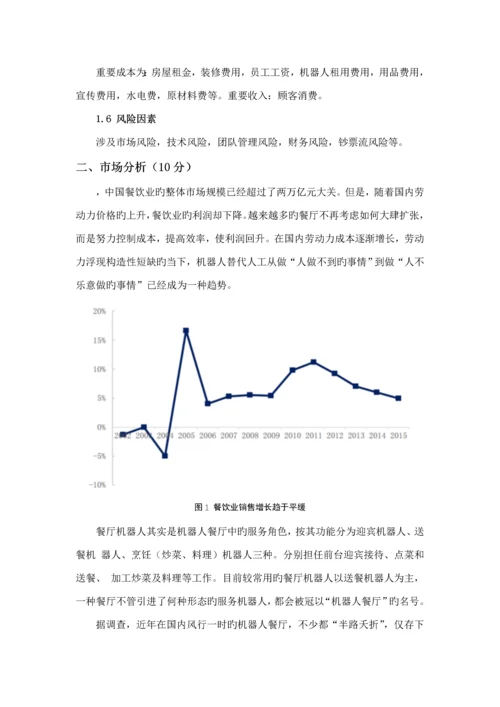 机器人餐厅创业综合计划书.docx