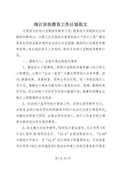 统计宣传教育工作计划范文.docx