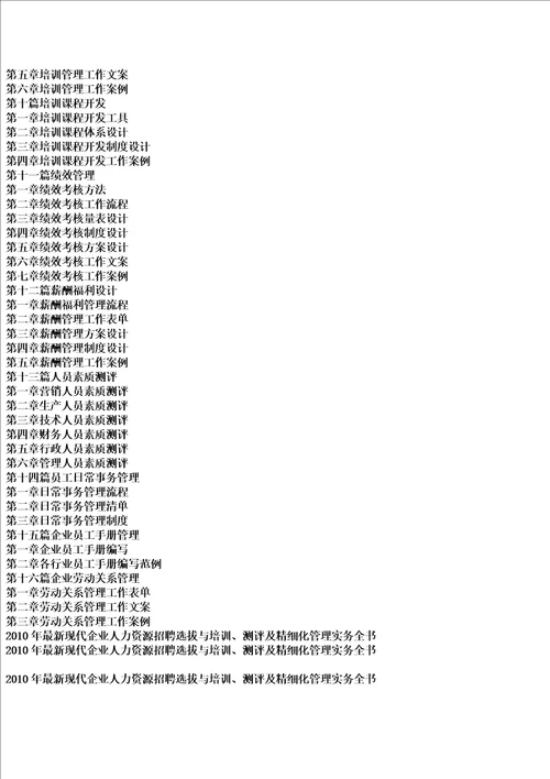 年最新现企业人力资源招聘选拔与培训测评及精细化管理实务全书
