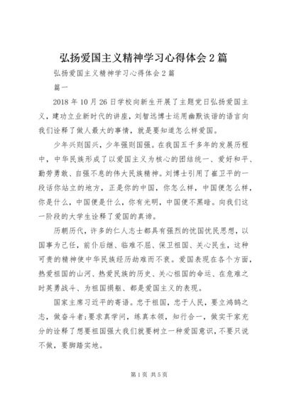 弘扬爱国主义精神学习心得体会2篇.docx