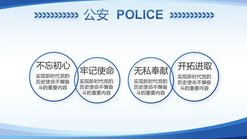 蓝色大气公安派出所年年终总结PPT